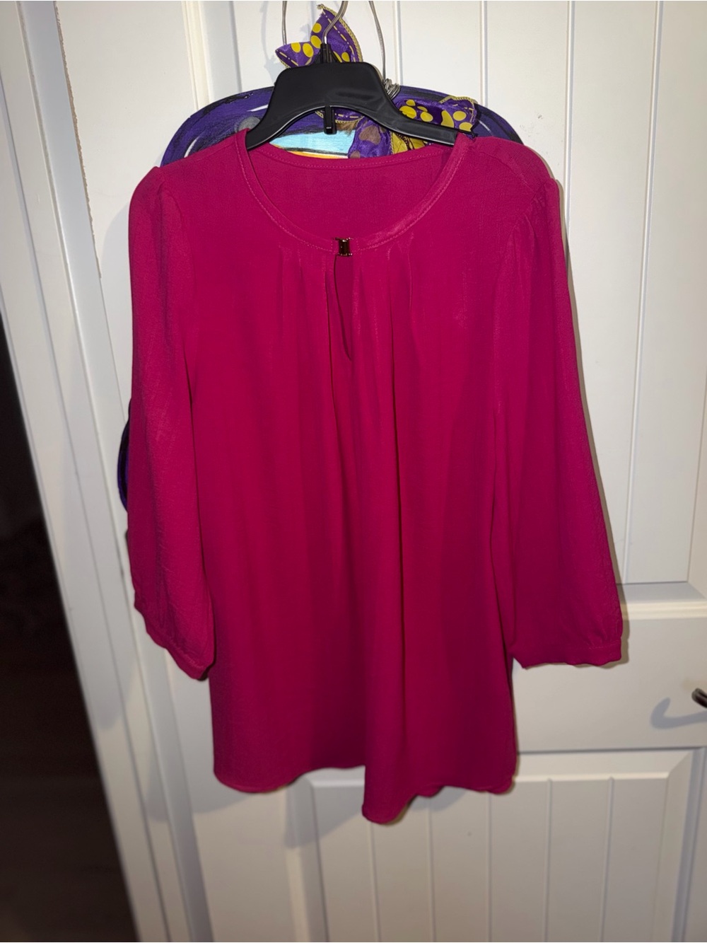 Women's Hot Pink Blouse - Picture 3 of 4